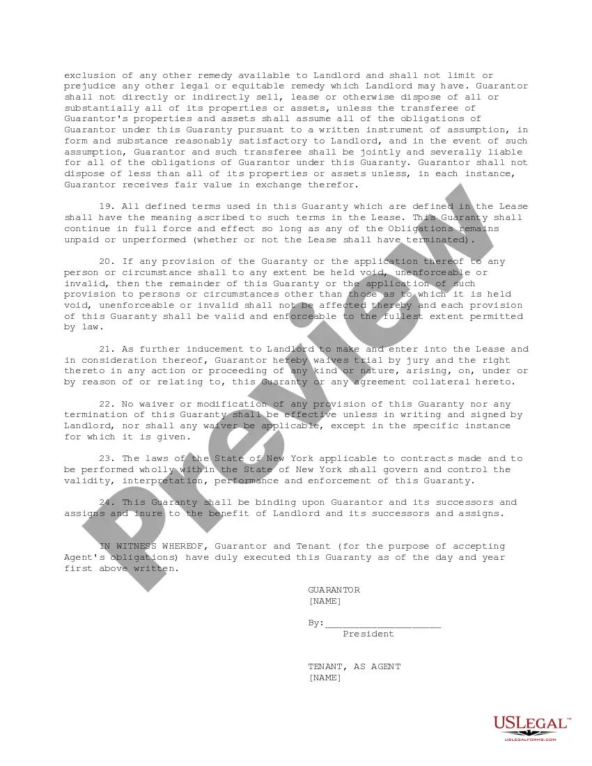 Preview Joint and Several Guaranty of Performance and Obligations