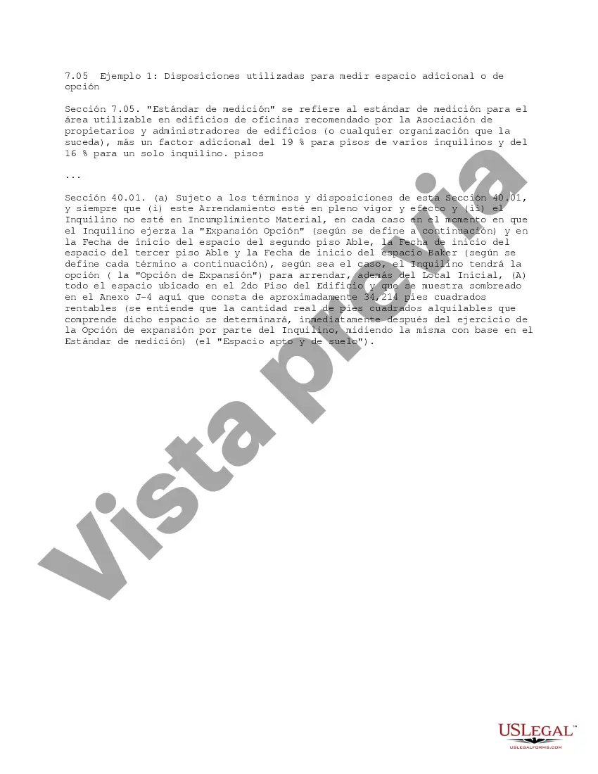 Preview Disposiciones utilizadas para medir el espacio adicional o de opción