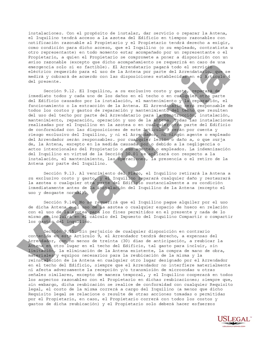 Preview Cláusula Relativa a la Instalación, Mantenimiento, Uso y Operación de Equipos de Comunicaciones