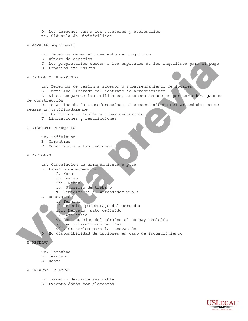Preview Lista de verificación rápida del inquilino de los puntos de arrendamiento