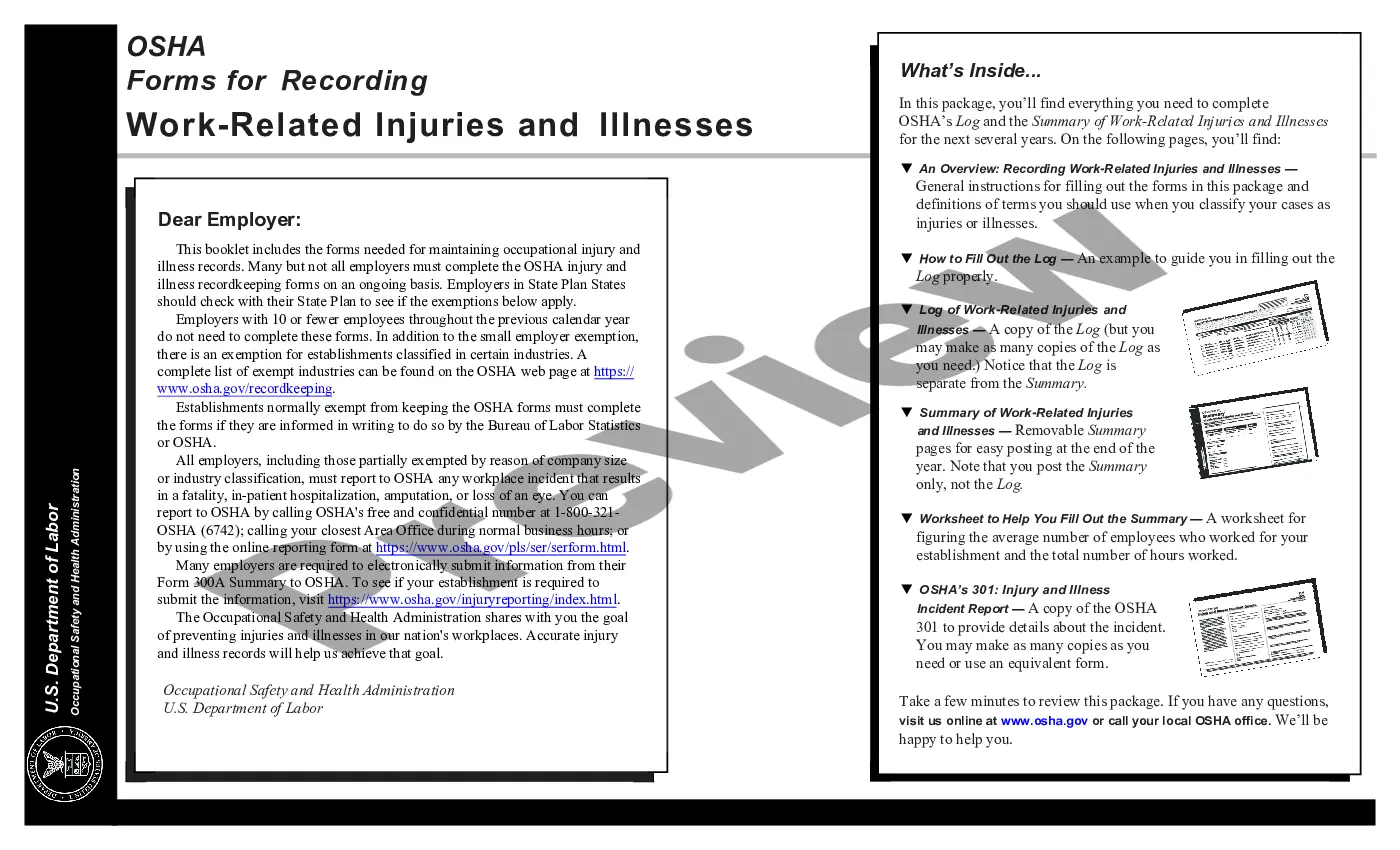Osha forms for recording work osha 300a log example us legal forms