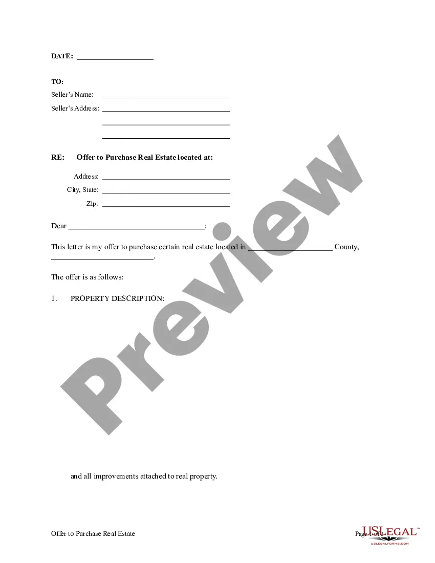 Get Offer to Purchase Real Estate Preview Offer to Purchase Real Estate