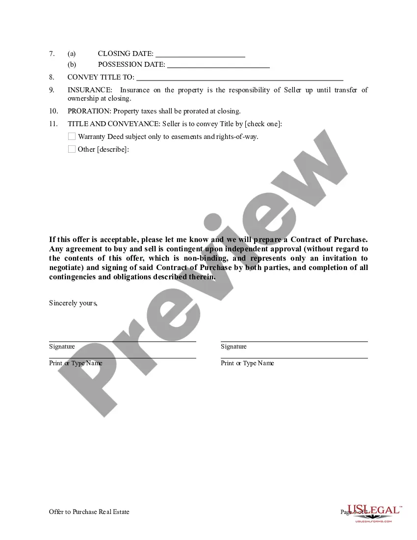 Get Offer to Purchase Real Estate Preview Offer to Purchase Real Estate