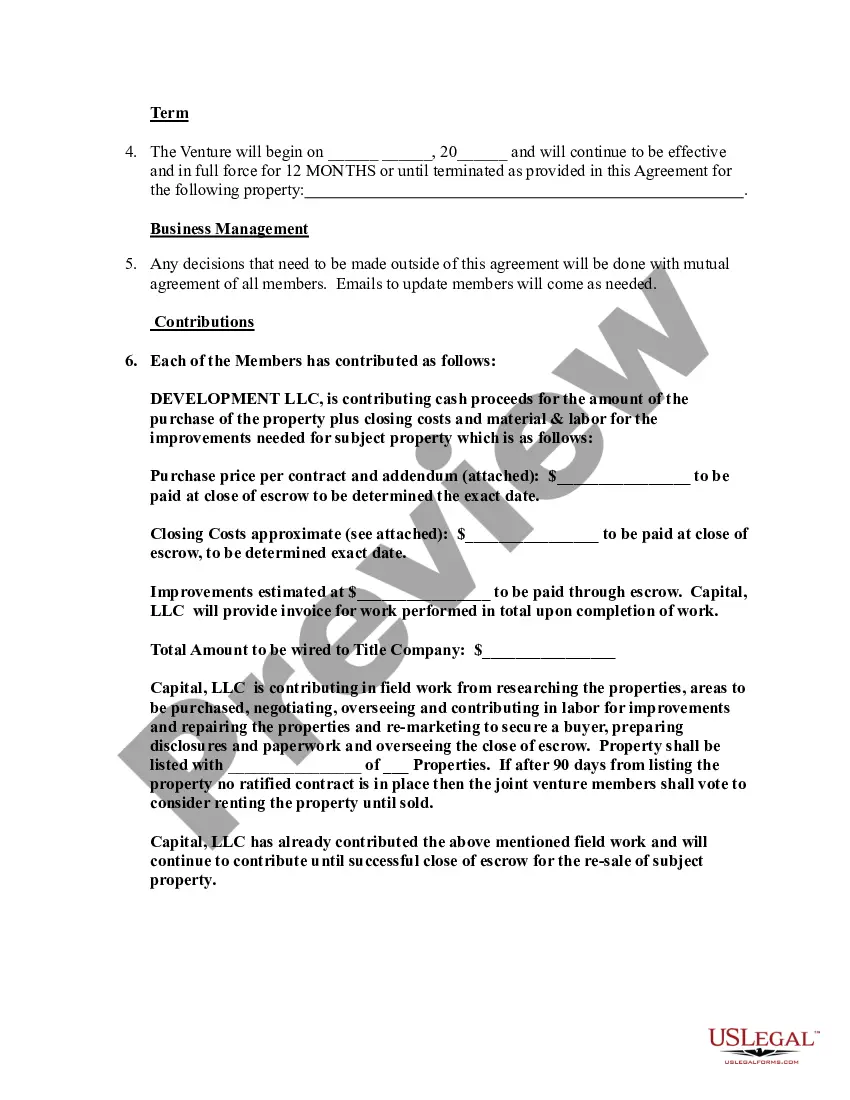 Preview Joint Venture Agreement