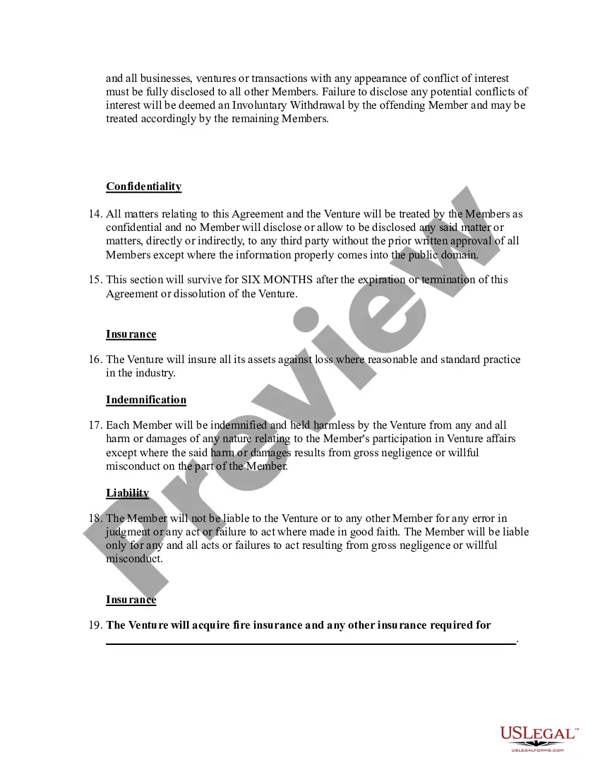 Preview Joint Venture Agreement