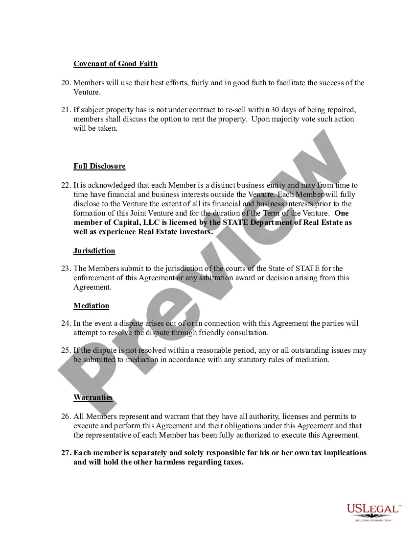 Preview Joint Venture Agreement