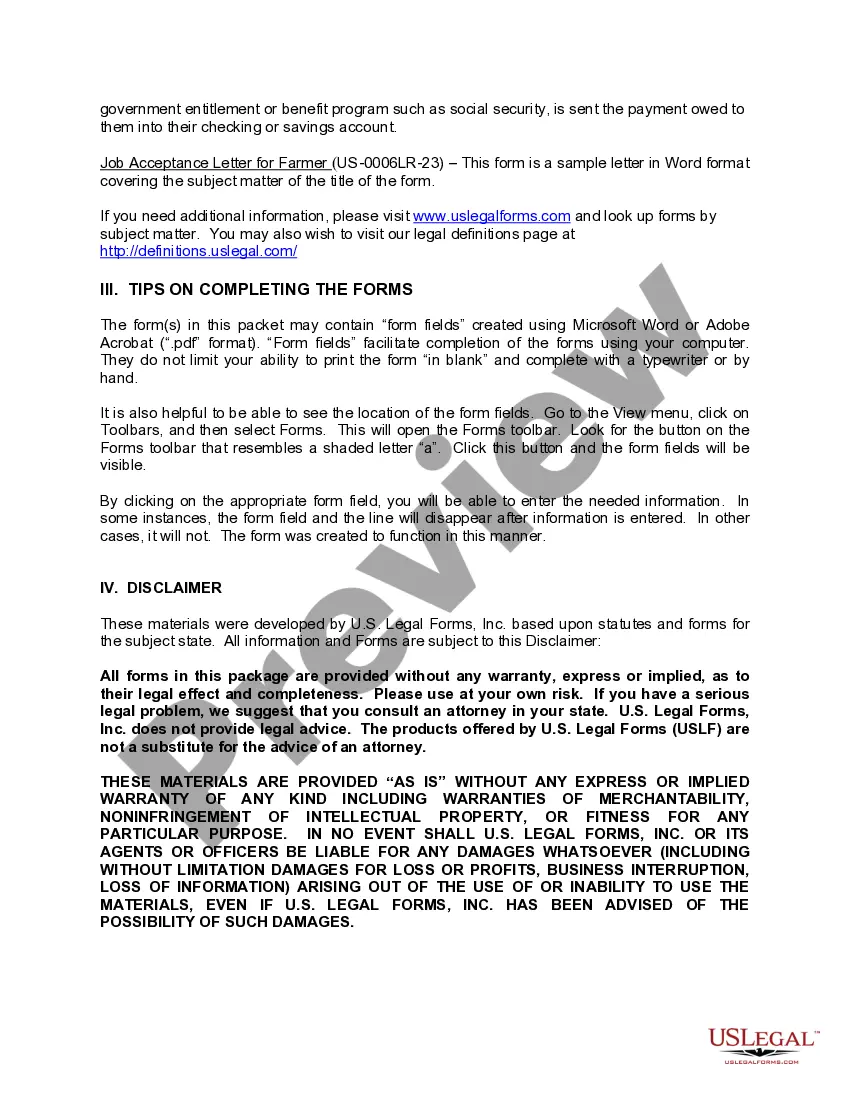 Get Employment Application and Job Offer Package for a Farmer Preview Employment Application and Job Offer Package for a Farmer