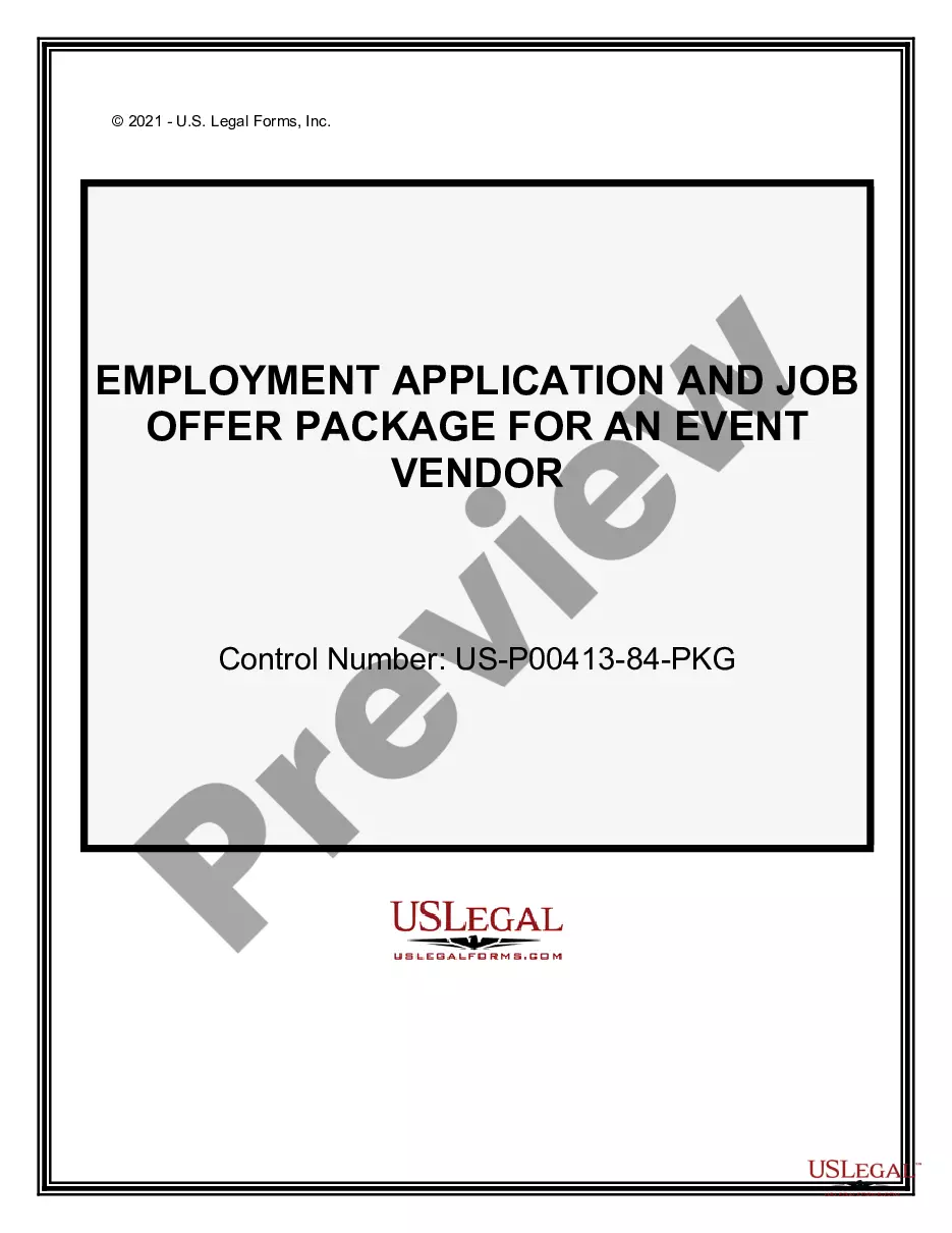 Employment Application And Job Offer Package For An Event Vendor Us Legal Forms 6675