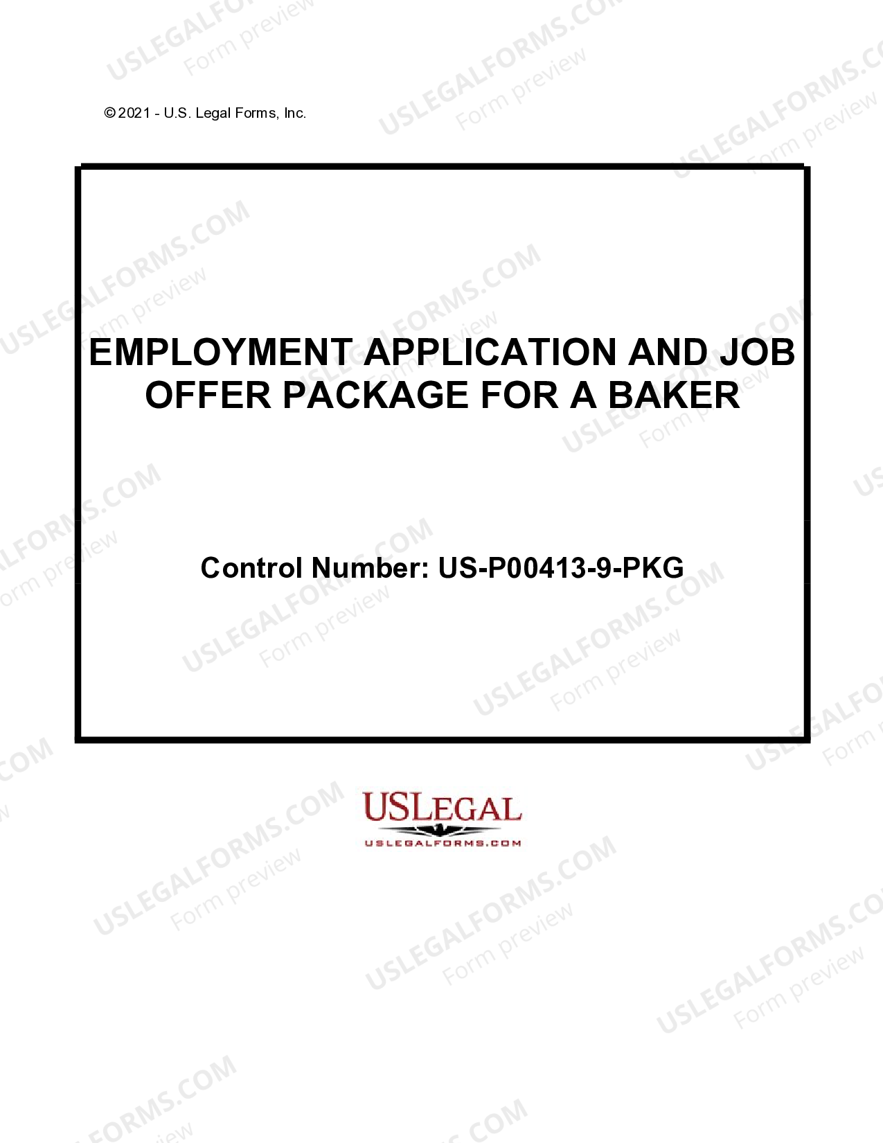 Employment Application and Job Offer Package for a Baker Employment