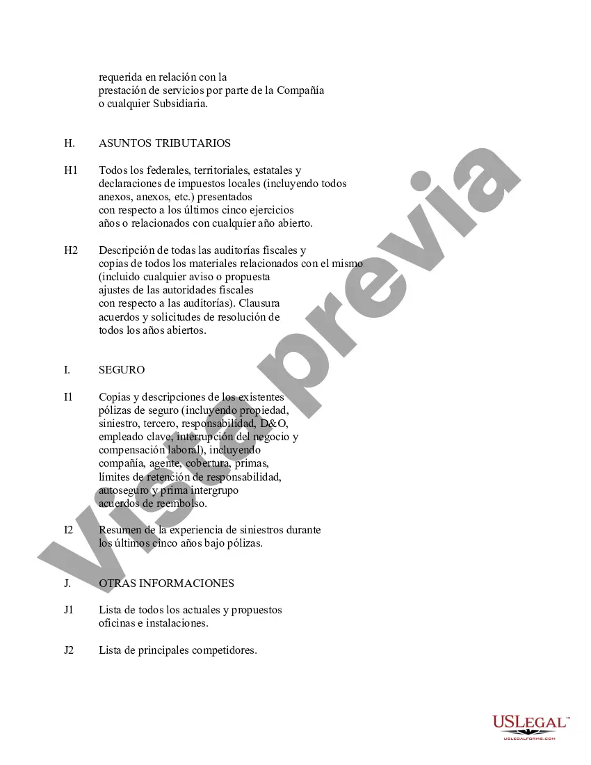 Preview Lista de diligencia debida