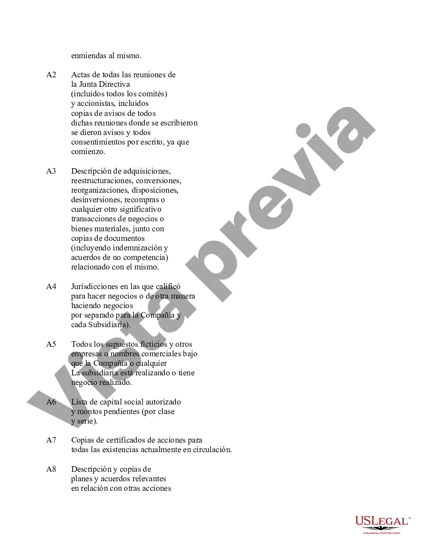 Preview Lista de diligencia debida