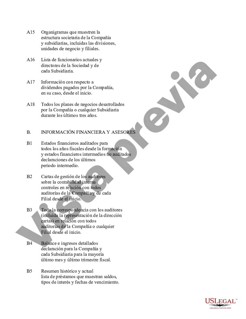 Preview Lista de diligencia debida