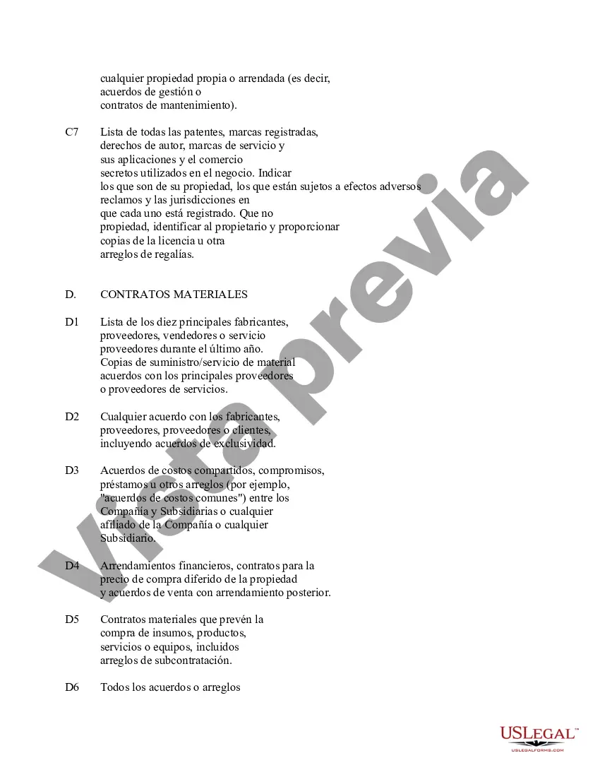 Preview Lista de diligencia debida