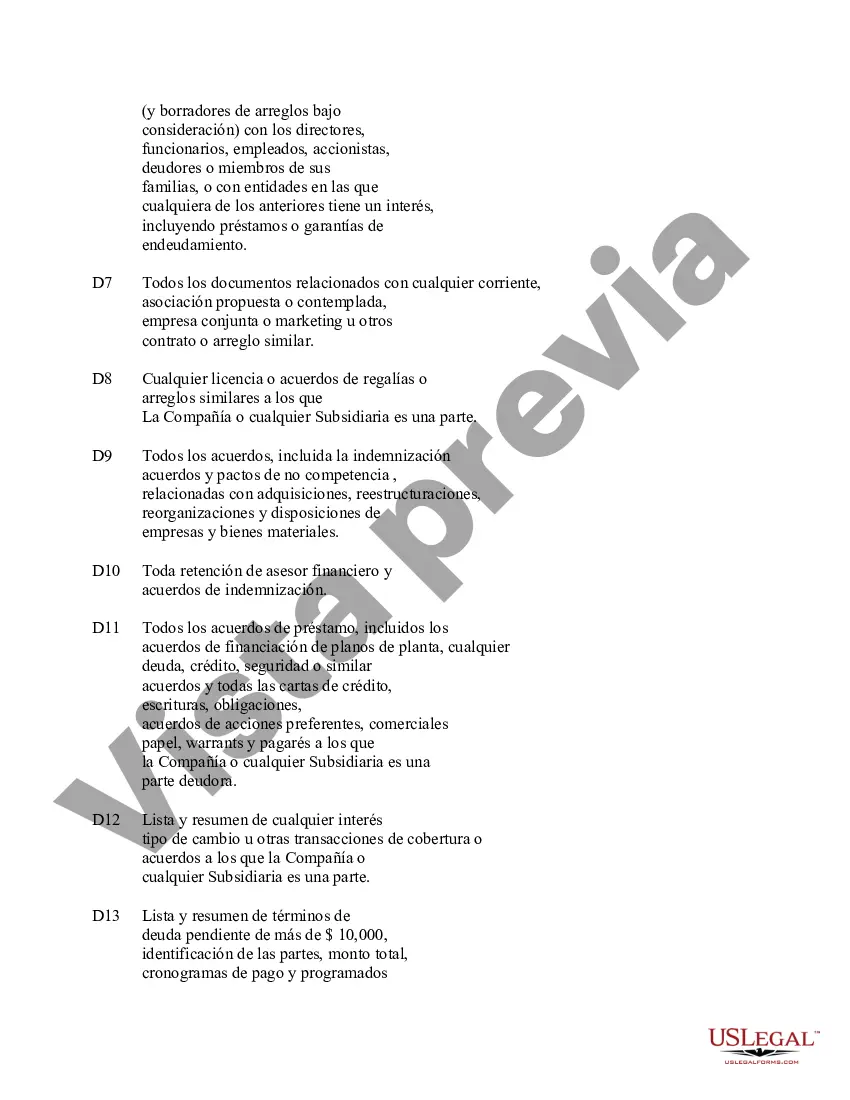 Preview Lista de diligencia debida