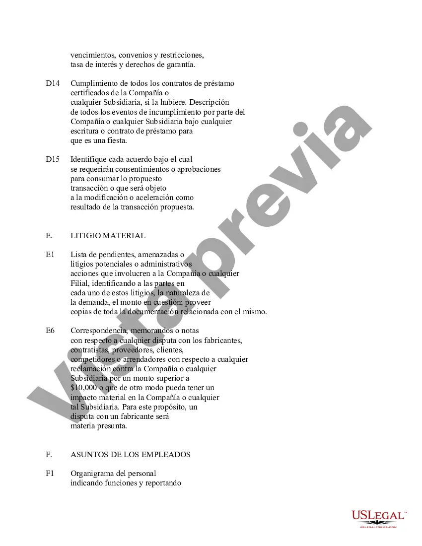 Preview Lista de diligencia debida