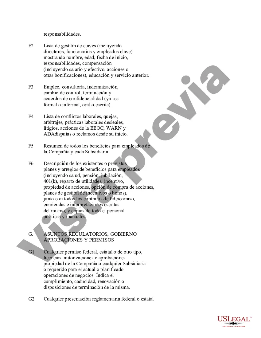 Preview Lista de diligencia debida