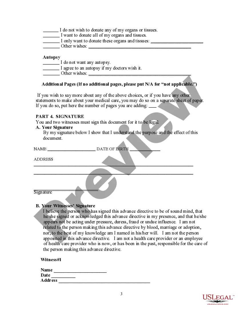 Get Advance Directive - Durable Power of Attorney Preview Advance Directive - Durable Power of Attorney