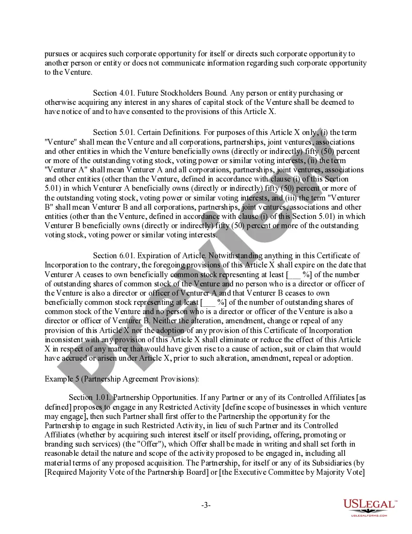 Get Clauses Relating to Venture Opportunities, competition Preview Clauses Relating to Venture Opportunities, competition