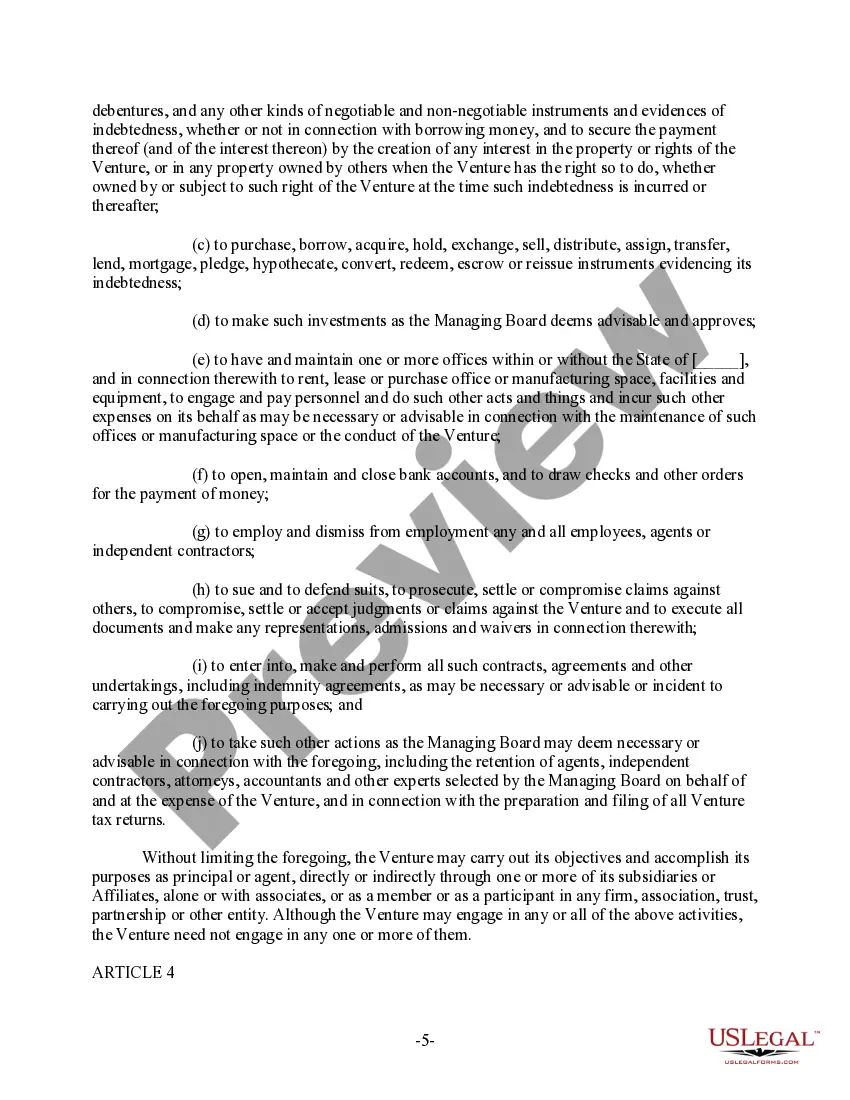 Get Sample Joint Venture Agreement - General Partnership Form Preview Sample Joint Venture Agreement - General Partnership Form