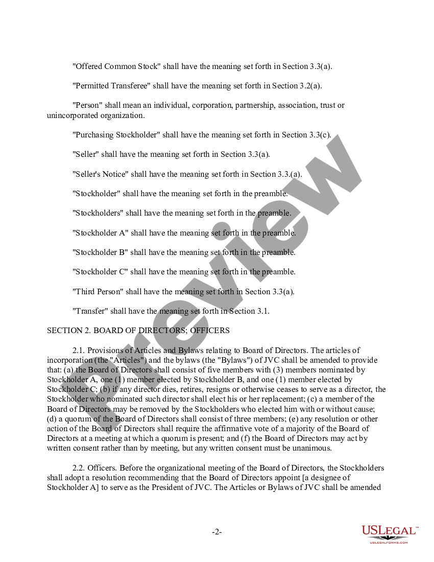 page 1 Sample Joint Venture Agreement - Corporate Joint Venture Form preview