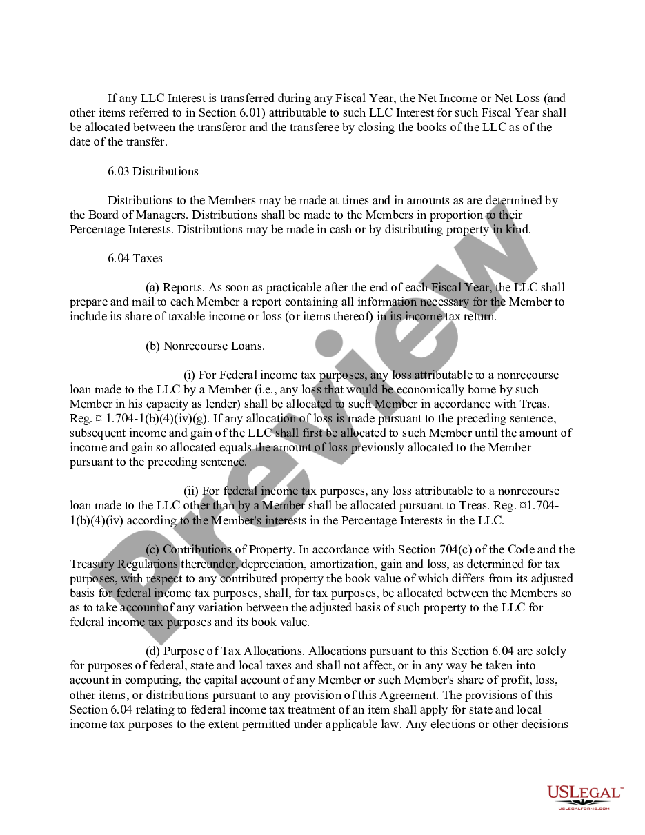 page 4 Sample Joint Venture Agreement - Limited Liability Company LLC Form preview