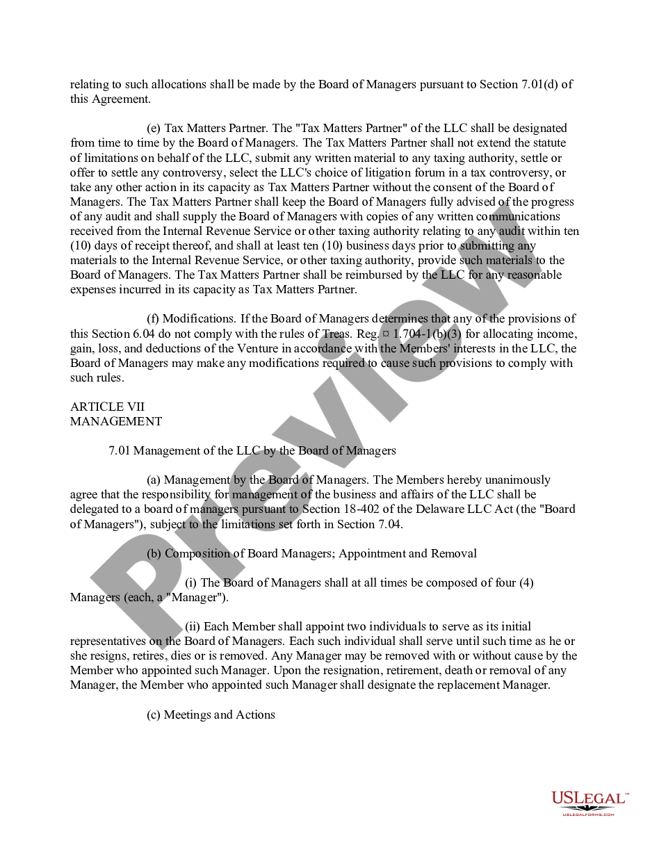 page 5 Sample Joint Venture Agreement - Limited Liability Company LLC Form preview