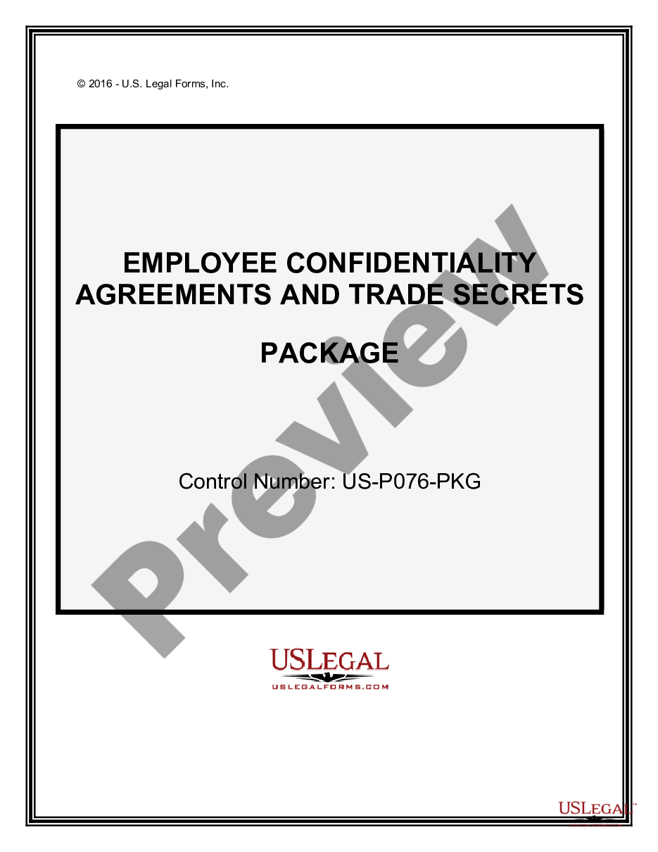 form Employee Confidentiality Agreements and Trade Secrets Package preview