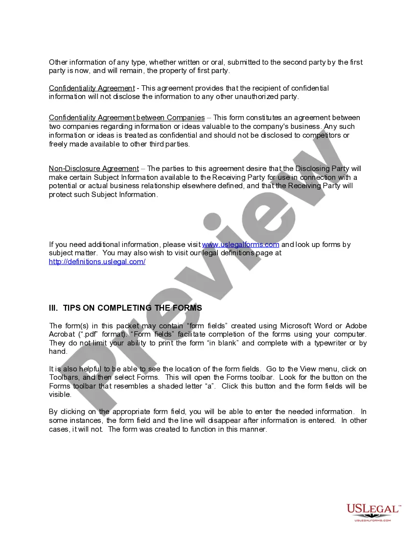Get Confidentiality Agreements Package Preview Confidentiality Agreements Package