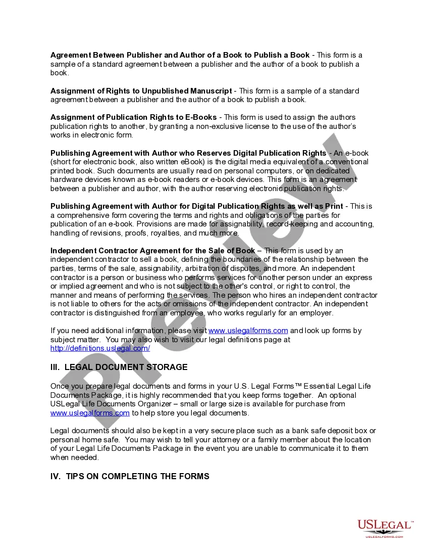 Get Legal Documents Package for Authors and Publishers Preview Legal Documents Package for Authors and Publishers