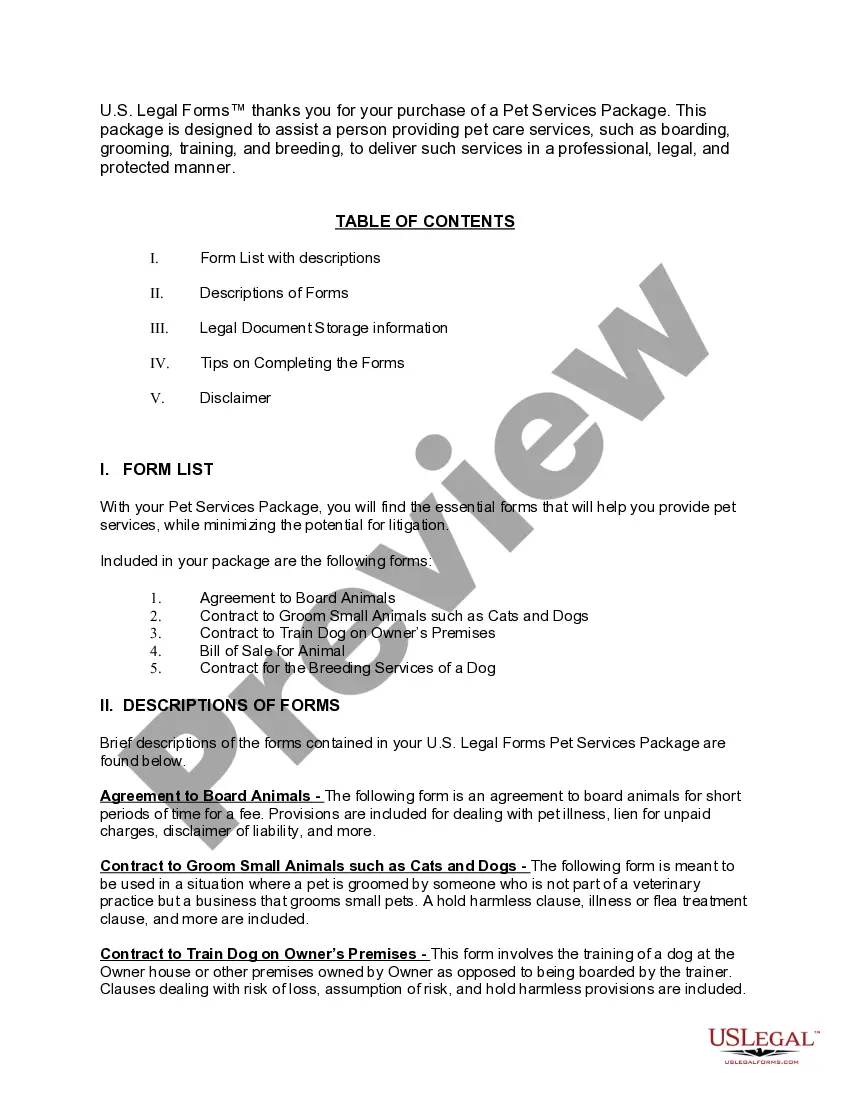 Get Pet Services Package Preview Pet Services Package