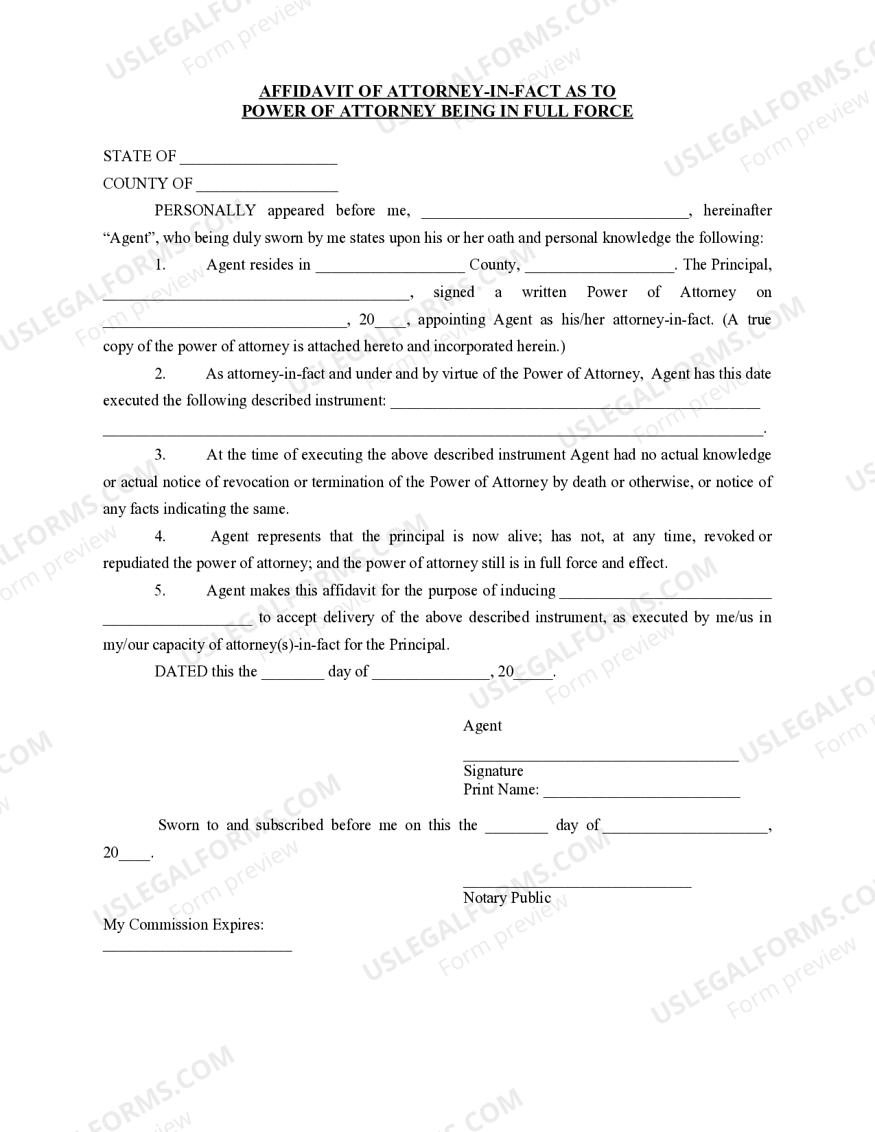 Massachusetts Affidavit of Attorneyin Attorney In Fact US Legal Forms