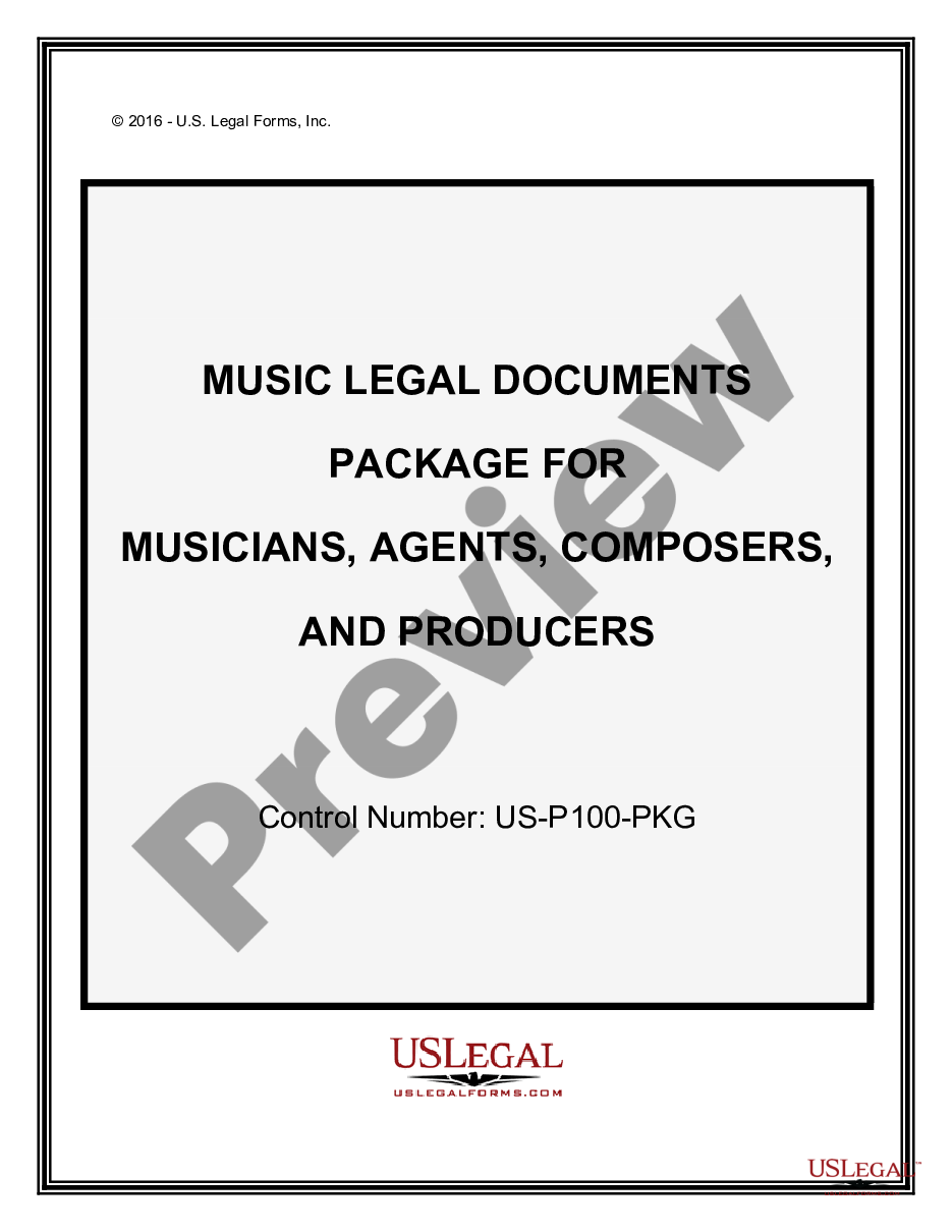 form Music Legal Documents Package for Musicians, Agents, Composers, and Producers preview