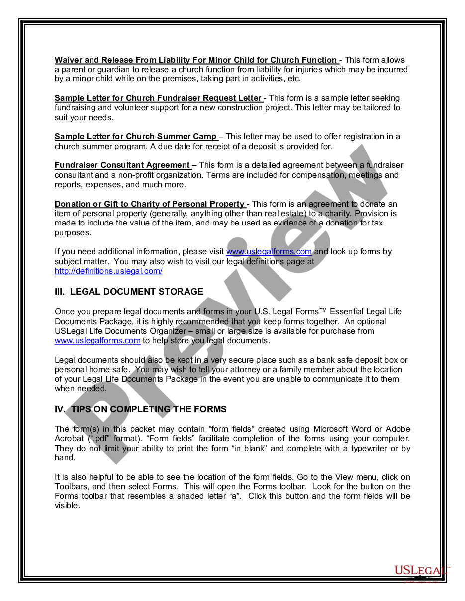 page 2 Church Legal Documents Package preview