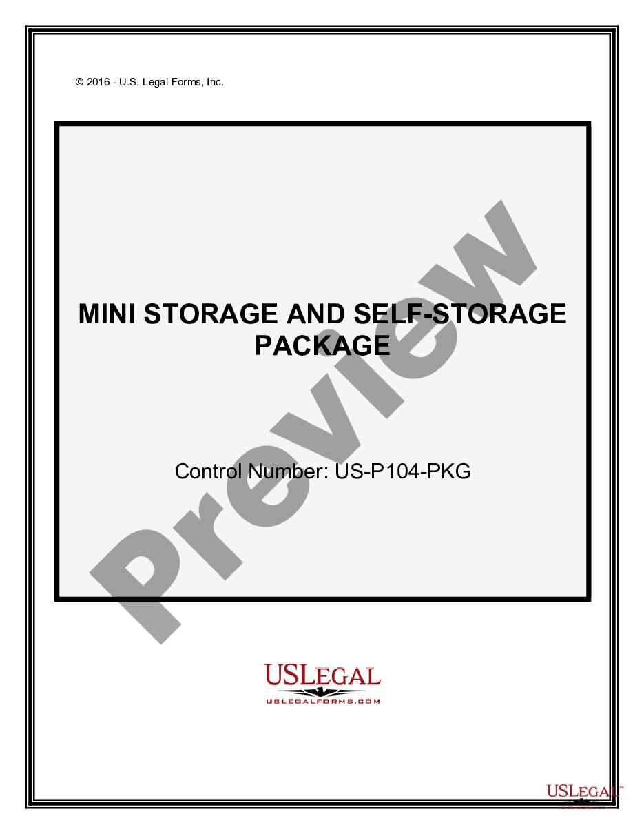 form Mini-Storage and Self Storage Package preview