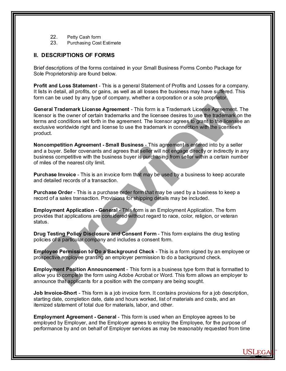 page 2 Small Business Startup Package for Sole Proprietorship preview