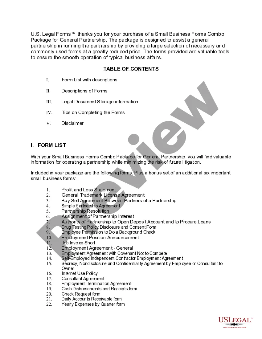 Get Small Business Startup Package for General Partnership Preview Small Business Startup Package for General Partnership