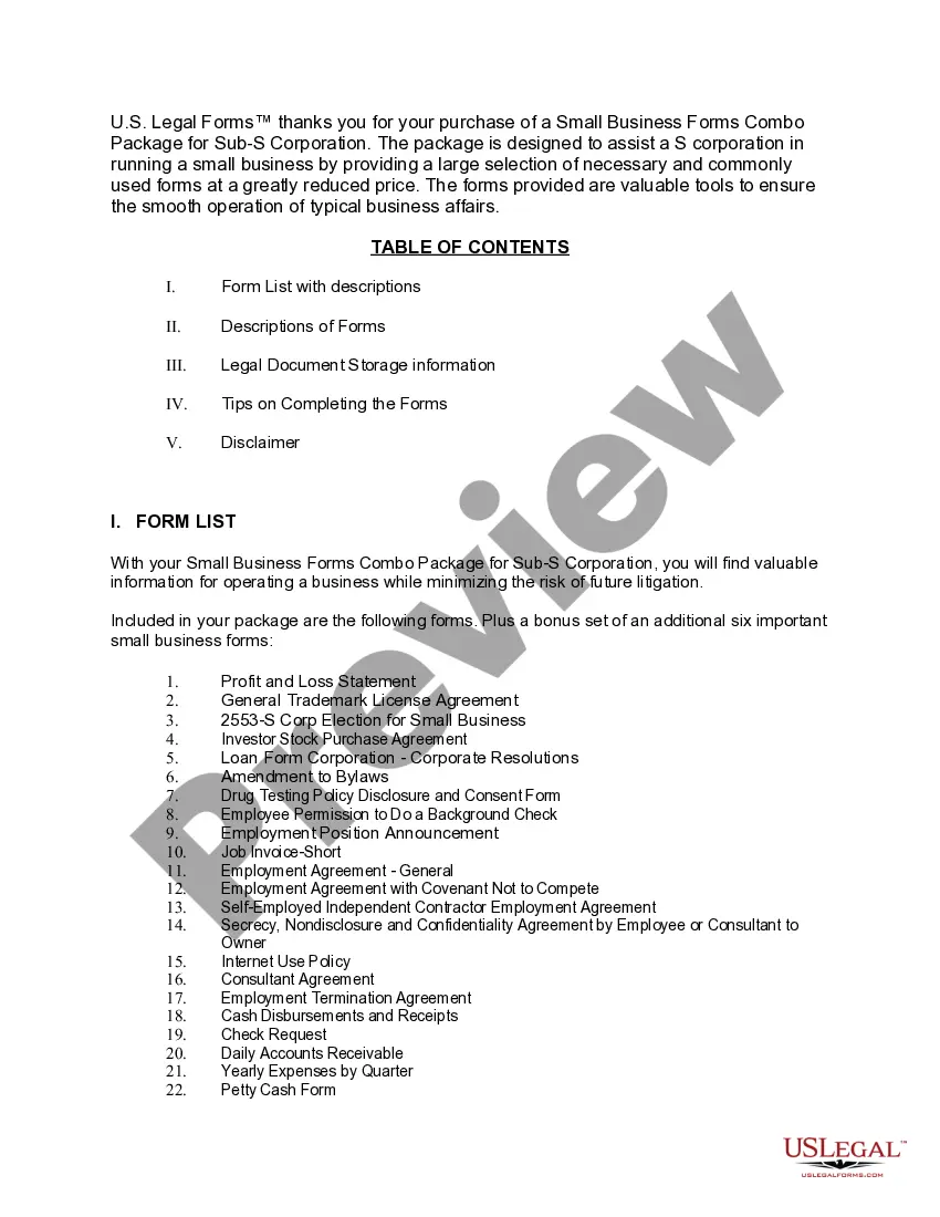 Get Small Business Startup Package for S-Corporation Preview Small Business Startup Package for S-Corporation