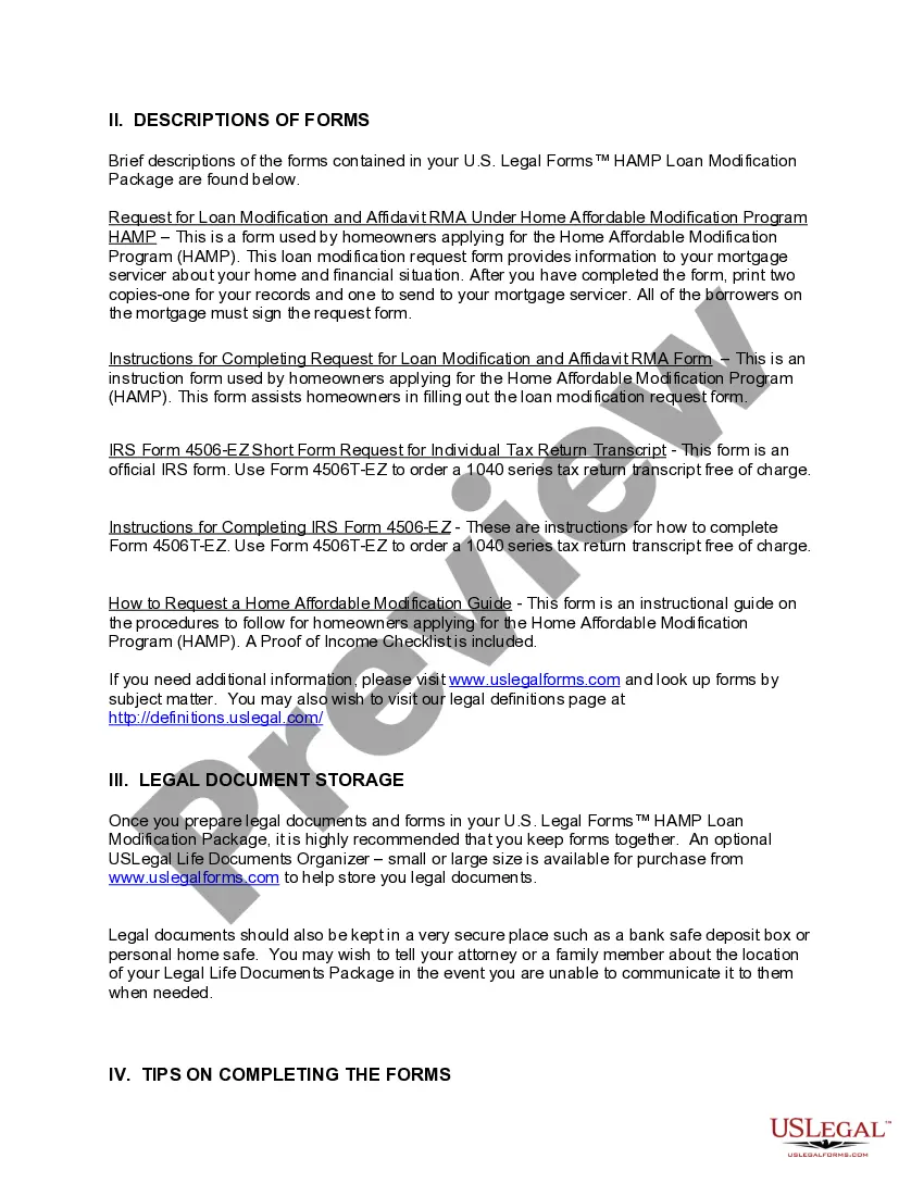 Get HAMP Loan Modification Package Preview HAMP Loan Modification Package