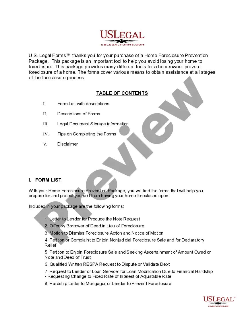 Get Home Foreclosure Prevention Package Preview Home Foreclosure Prevention Package