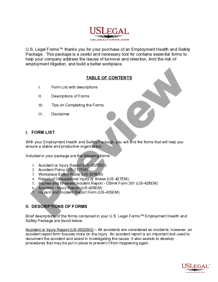 Get Employment Safety and Health Package Preview Employment Safety and Health Package