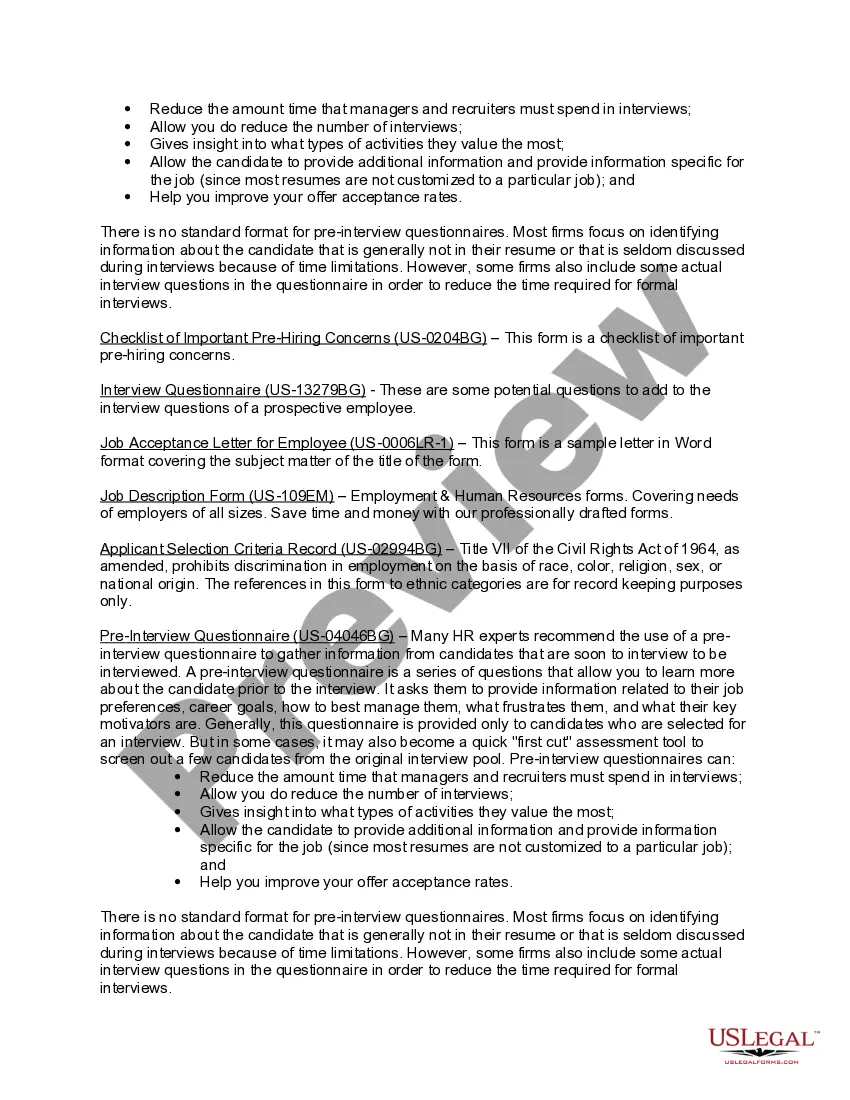 Get Employment Hiring Planning Package Preview Employment Hiring Planning Package