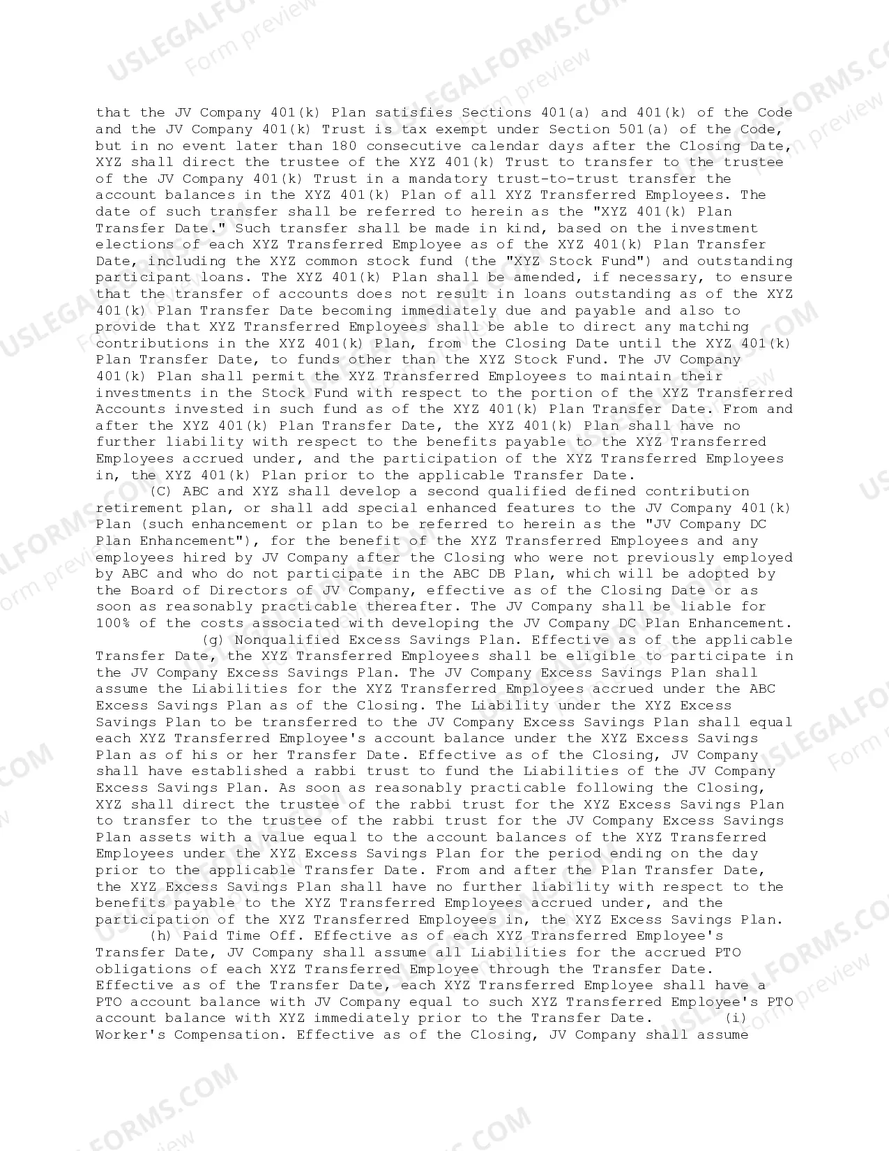 Preview Employee Benefits Covenant