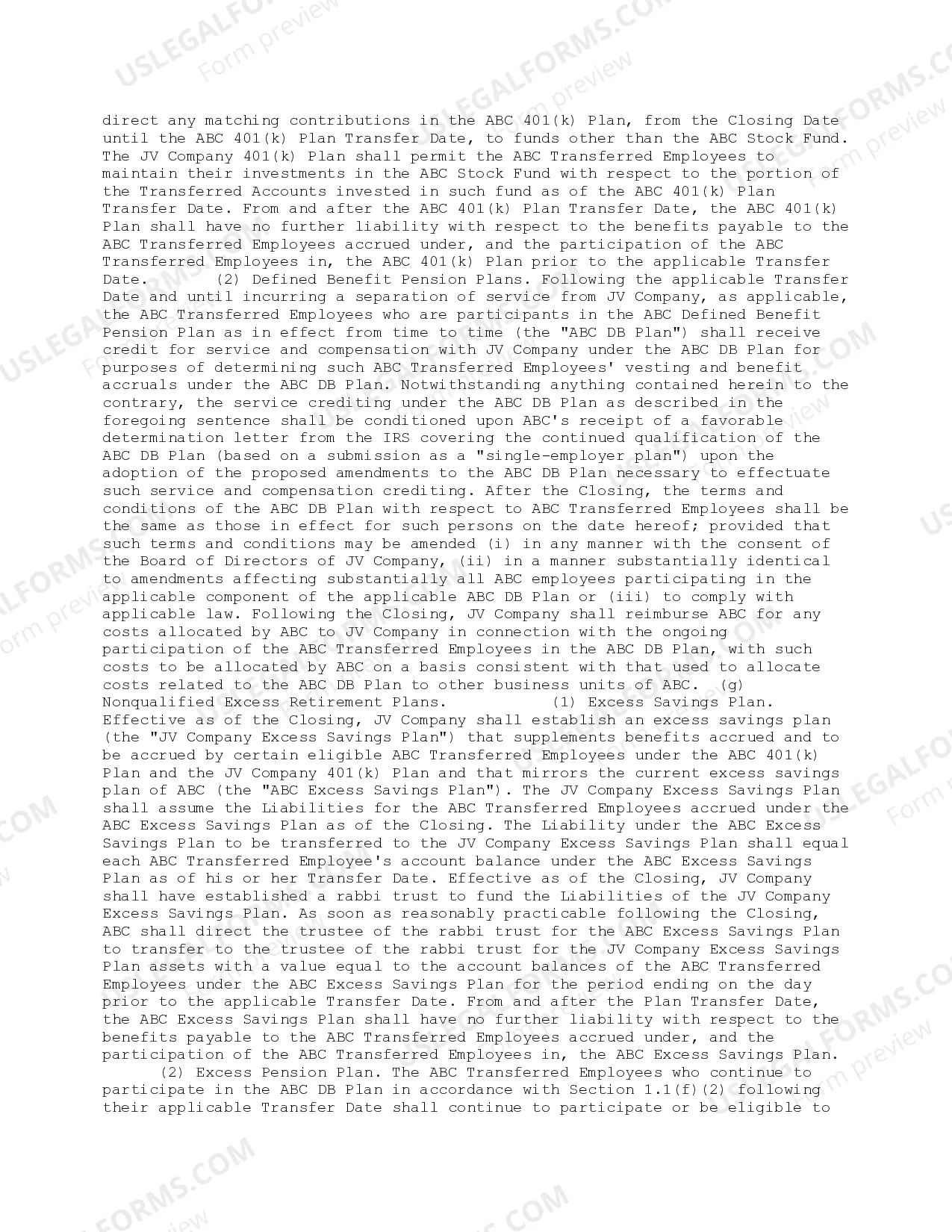 Preview Employee Benefits Covenant