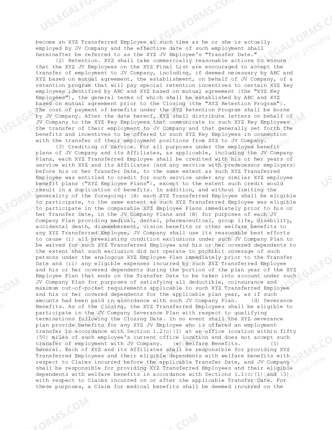 Preview Employee Benefits Covenant