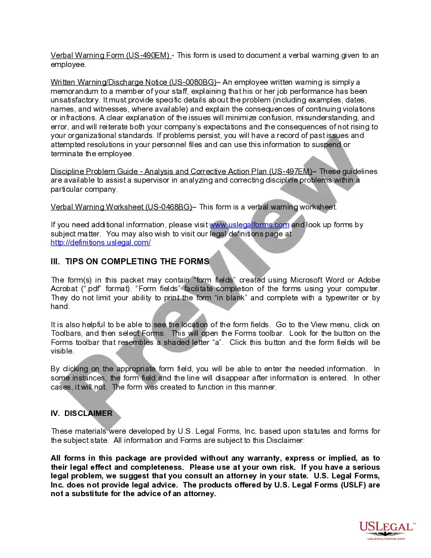 Get Employment Discipline and Related Letters Package Preview Employment Discipline and Related Letters Package