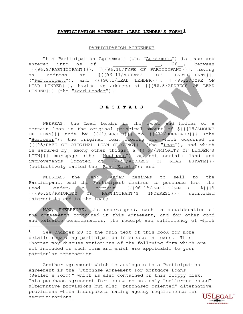 Get Participation Agreement Form and Variations Preview Participation Agreement Form and Variations