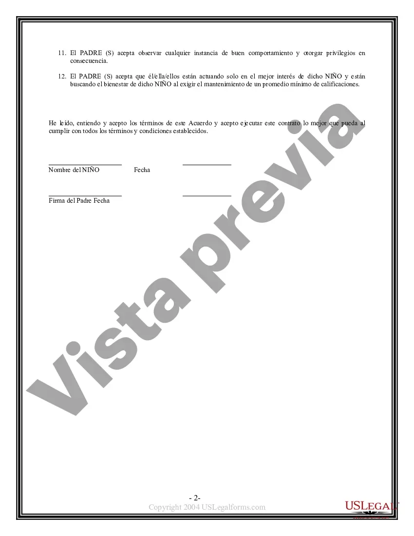 Preview Contrato padre-hijo para calificaciones