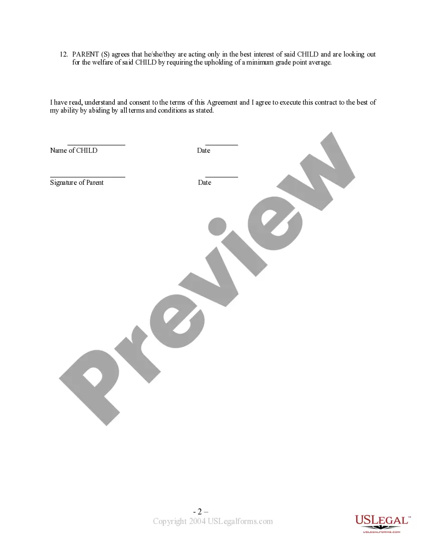 Get Parent - Child Contract For Grades Preview Parent - Child Contract For Grades