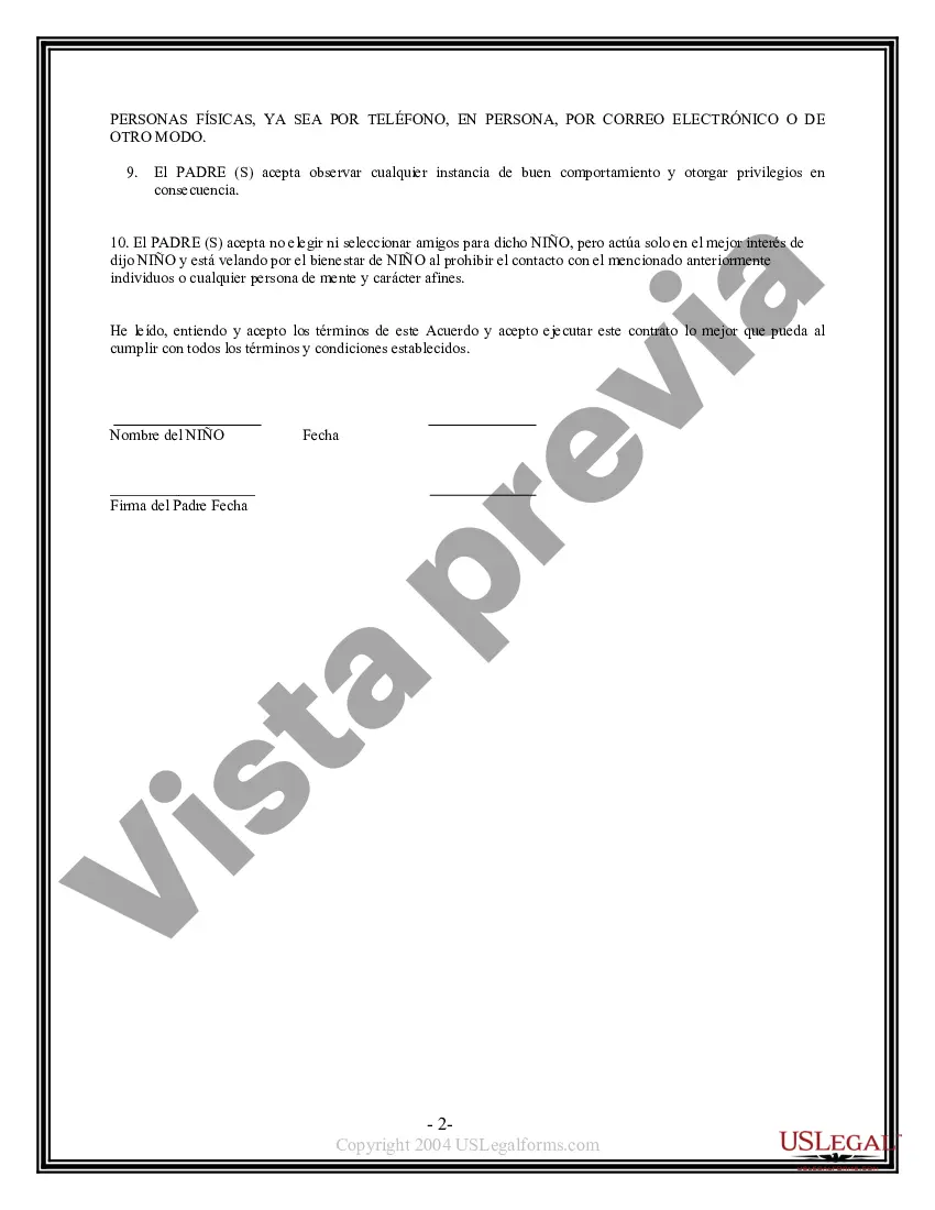 Preview Contrato de relación social entre padres e hijos