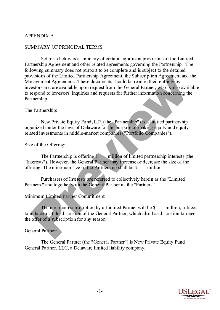 page 0 Summary of Principal Terms preview